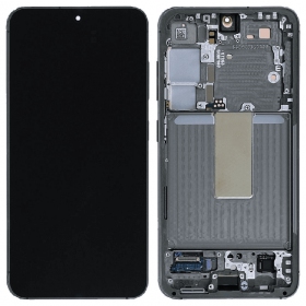 Ekranas Samsung S911 S23 5G su lietimui jautriu stikliuku und rėmeliu Green original (service pack)
