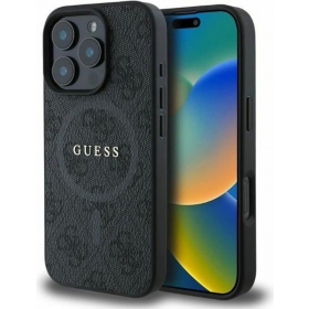 Apple iPhone 16 Pro hülle - Guess PU Leather 4G Colored Ring MagSafe