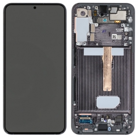 Ekranas Samsung S906 S22 Plus su lietimui jautriu stikliuku und rėmeliu Black original (service pack)