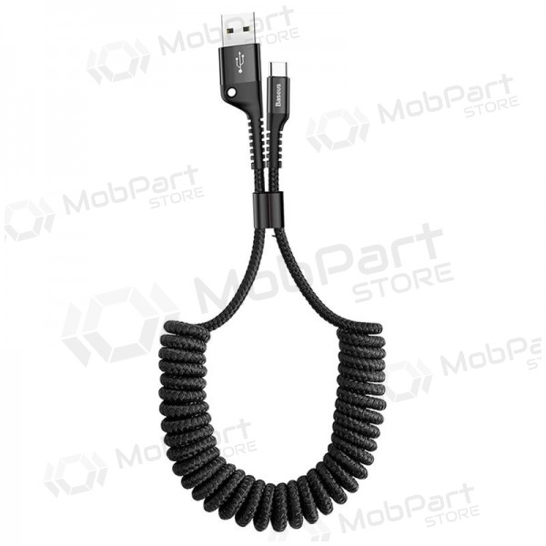 USB-Kabel Fish Eye Spring Type-C 2.0A 1m (Schwarz) CATSR-01