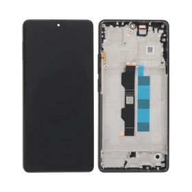 Ekranas Xiaomi Redmi Note 13 Pro 4G/Poco M6 Pro 4G su lietimui jautriu stikliuku und rėmeliu Midnight Black original (service pack)