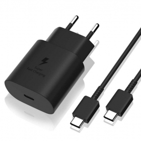 Ladegerät original Samsung EP-TA800NB 25W + Type-C Kabel 25W Schwarz