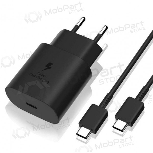 Ladegerät original Samsung EP-TA800NB 25W + Type-C Kabel 25W Schwarz