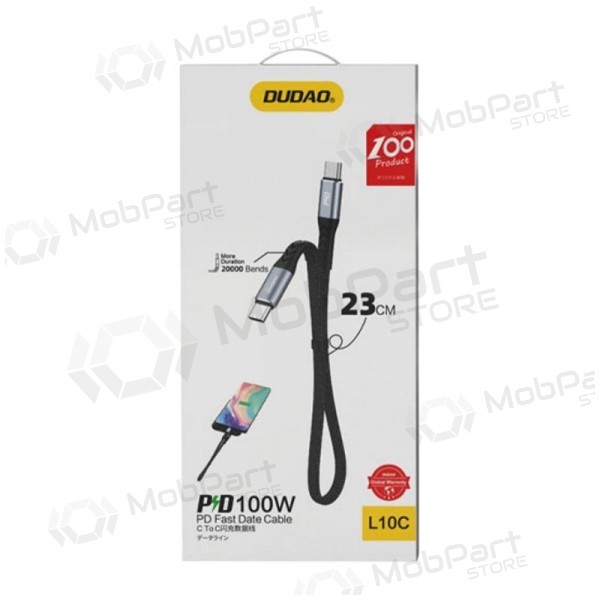 USB-C-Kabel Dudao L10C USB-C auf USB-C 0,23 m 100 W schwarz