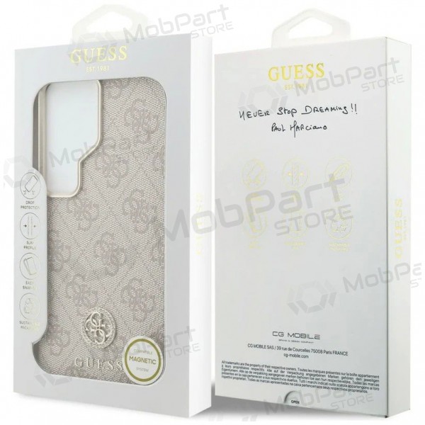 Samsung Galaxy S26 Ultra hülle - Guess PU Leather 4G Strass Logo Gold Frame Magnetic (rosa)