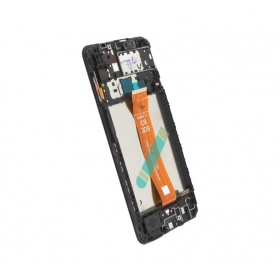 Samsung A127 Galaxy A12s (A125F LCD brown flex) 2021 Display (Schwarz) (mit Rahmen) (service pack) (original)