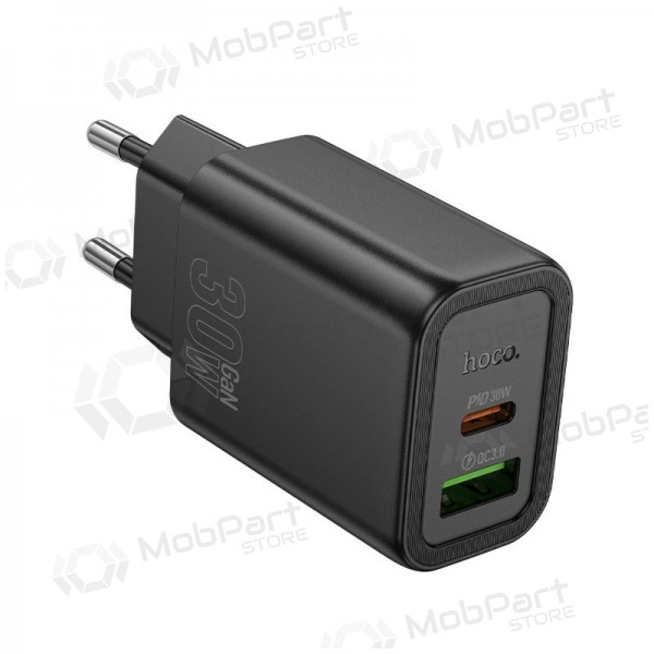 Telefonladegerät Hoco N63 30 W GaN USB-C + USB-A schwarz