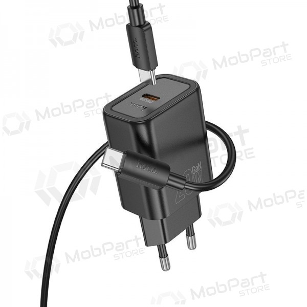 Hoco N60 GaN USB-C Telefonladegerät mit USB-C Kabel 1 m schwarz