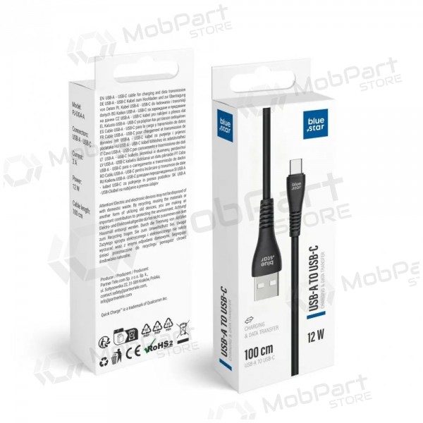 Lightning Kabel Blue Star PJ-DG4-A USB-A zu Lightning 1 m schwarz