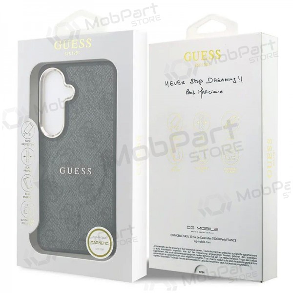 Samsung Galaxy S26 hülle - Guess PU Leather 4G Gold Frame Magnetic (schwarz)