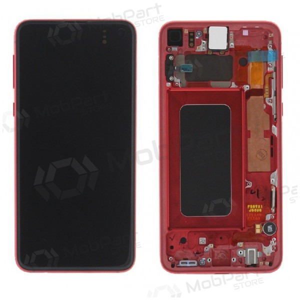 Samsung G970F Galaxy S10e Display (Cardinal Red) (mit Rahmen) (gebraucht grade A, original)