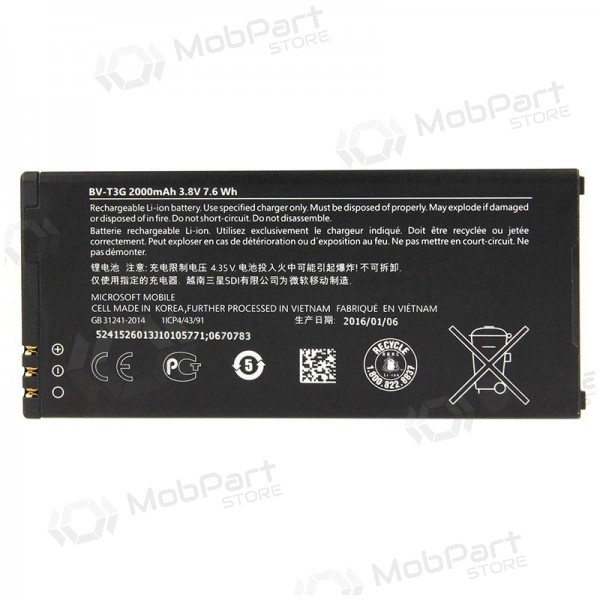 Microsoft Lumia 650 Batterie / Akku (BV-T3G) (2000mAh) Microsoft Lumia 650 Batterie / Akku (BV-T3G) (2000mAh)