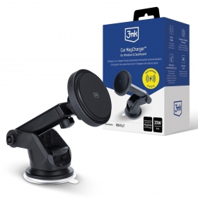 Autohandyhalterung mit kabelloser Ladefunktion 3MK Car MagCharger 15 W am Armaturenbrett.