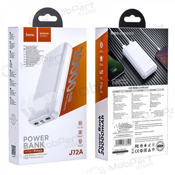 Externe Batterie Power Bank Hoco J72A 20000mAh Weiß Externe Batterie Power Bank Hoco J72A 20000mAh Weiß