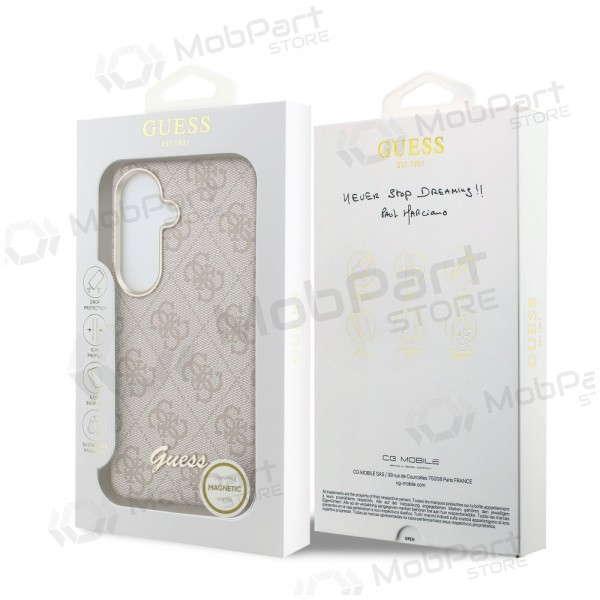 Samsung Galaxy S26 hülle - Guess PU 4G Script Metal Logo Magnetic (rosa)