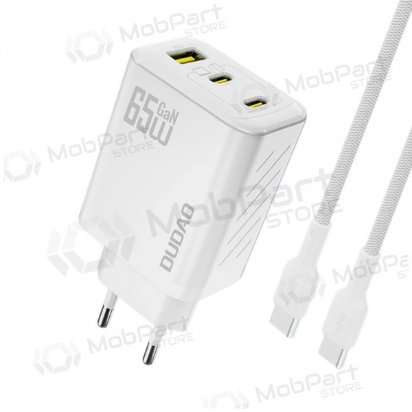 Telefonladegerät Dudao A28PC 45 W GaN 2x USB-C mit USB-C Kabel 1 m schwarz