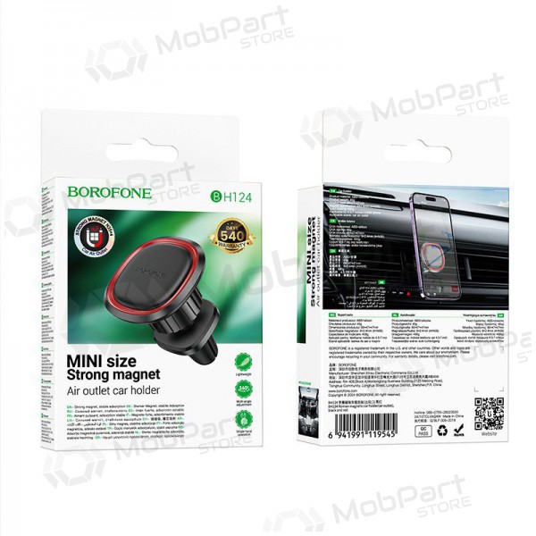 Halterung für Autotelefon Borofone BH124 (air vent) Schwarz Halterung für Autotelefon Borofone BH124 (air vent) Schwarz