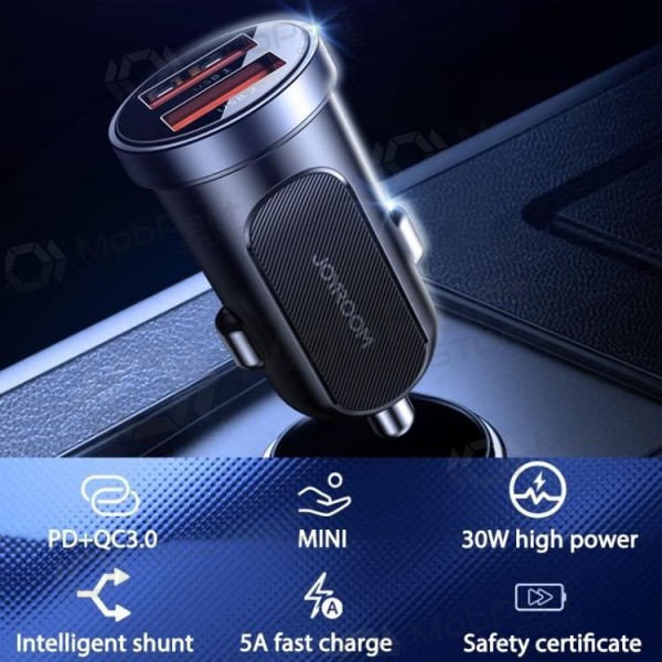 Ladegerät automobilinis Joyroom C-A09 2xUSB (SCP, PD, AFC) 3.0 30W (Schwarz)