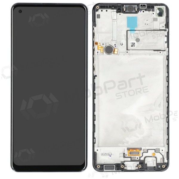Ekranas Samsung A217F A21s su lietimui jautriu stikliuku und rėmeliu Black original