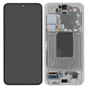 Ekranas Samsung S921 S24 su lietimui jautriu stikliuku und rėmeliu Marble Grey original (service pack)