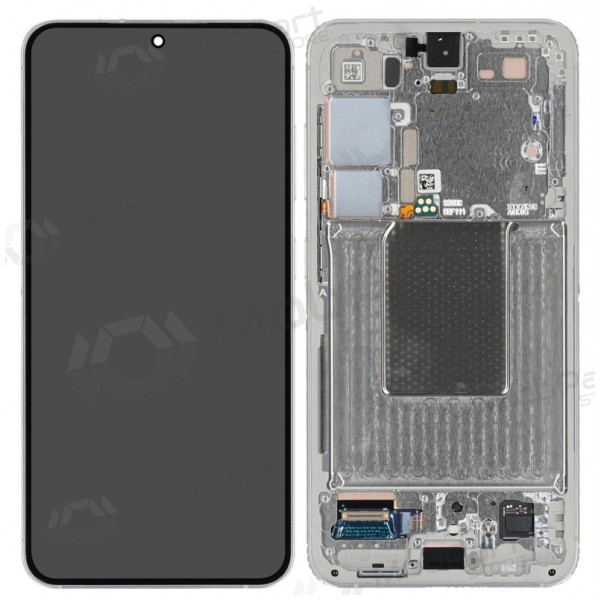 Ekranas Samsung S921 S24 su lietimui jautriu stikliuku und rėmeliu Marble Grey original (service pack)