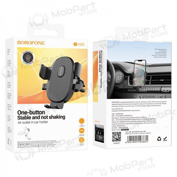 Halterung für Autotelefon Borofone BH92 (air vent) Schwarz Halterung für Autotelefon Borofone BH92 (air vent) Schwarz