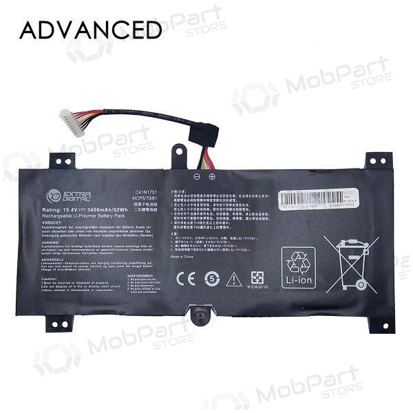 ASUS C41N1731, 3400mAh Laptop-Batterie / Akku, Advanced ASUS C41N1731, 3400mAh Laptop-Batterie / Akku, Advanced