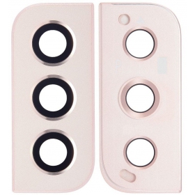 Samsung S901 Galaxy S22 Kameraglas (Rosa / Golden ) (mit Rahmen)