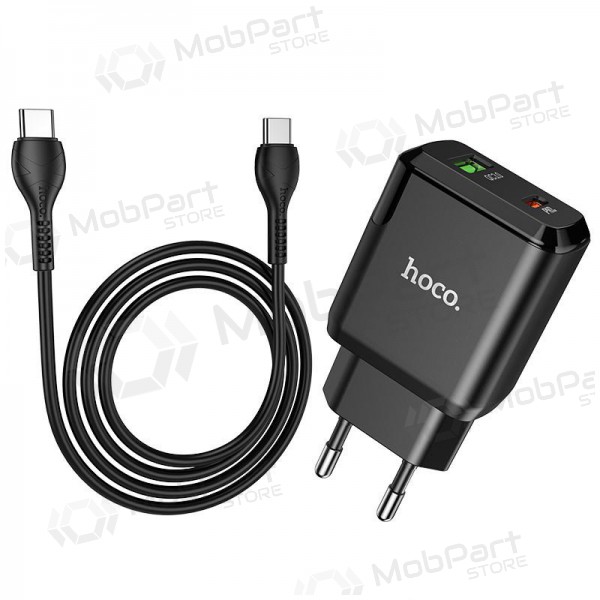 Ladegerät Hoco N5 USB Quick Charge 3.0 + PD 20W (3.1A) + Type-C-Type-C (Schwarz)