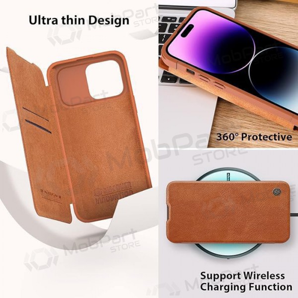 Apple iPhone 14 Pro Handyhülle „Nillkin Leather“ (Braun)