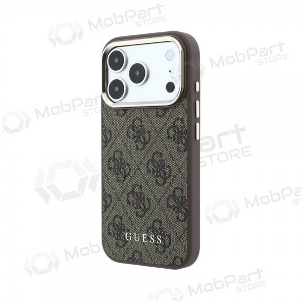 Apple iPhone 18 Pro Max hülle - Guess PU Leather 4G Gold Frame MagSafe (braun)