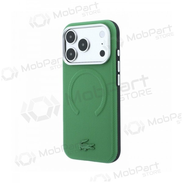 Apple iPhone 18 Pro Max hülle - Lacoste PVC Petit Pique Semi Wrap Embossed MagSafe (grün)