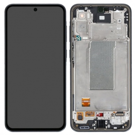 Ekranas Samsung A366 A36 5G su lietimui jautriu stikliuku und rėmeliu original Black (service pack)