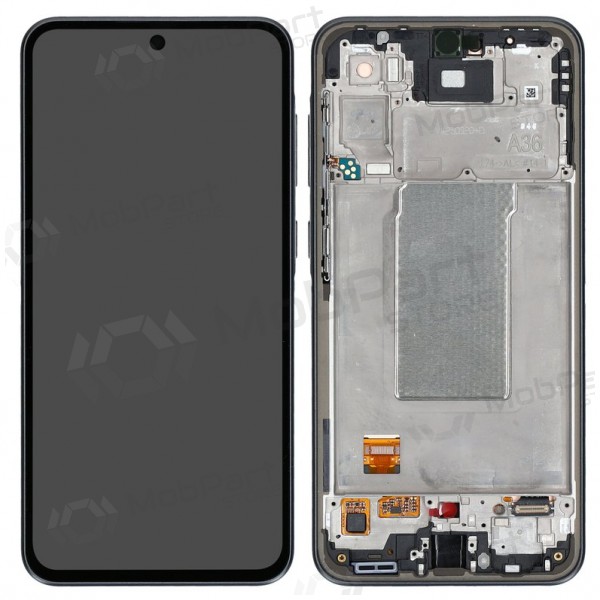 Ekranas Samsung A366 A36 5G su lietimui jautriu stikliuku und rėmeliu original Black (service pack)