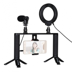 Blogger-Kit mit LED-Ringlicht, Stativen, Telefonhalterung und Mikrofon