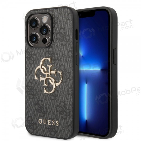 Apple iPhone 14 Pro hülle - Guess PU 4G Metal Logo (grau)