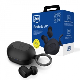 Kabellose Kopfhörer mit Mikrofon 3mk FlowBuds 6.0 Bluetooth USB-C schwarz