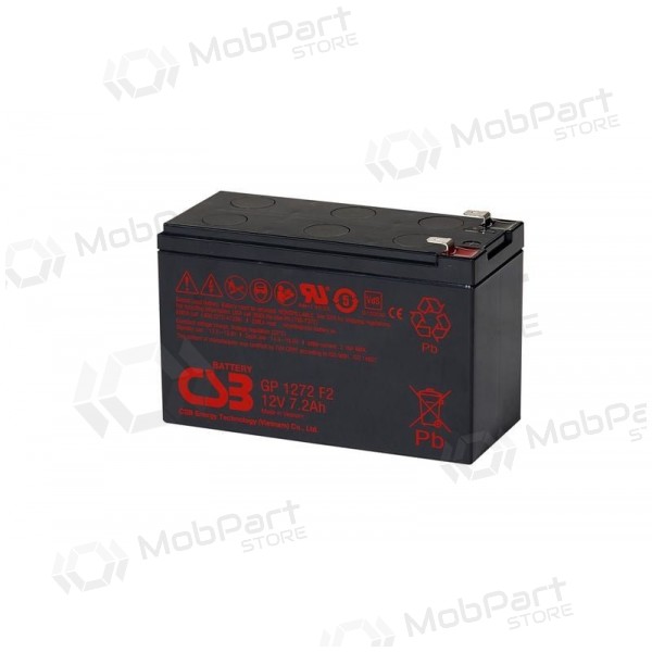 Akumuliatorius 12V 7.2Ah F2 (6.3mm) AGM VRLA CSB (GP1272 F2)