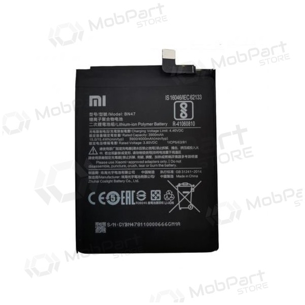 Xiaomi Mi A2 Lite / Redmi 6 Pro Batterie, akumuliatorius (BN47) (original) Xiaomi Mi A2 Lite / Redmi 6 Pro Batterie, akumuliatorius (BN47) (original)