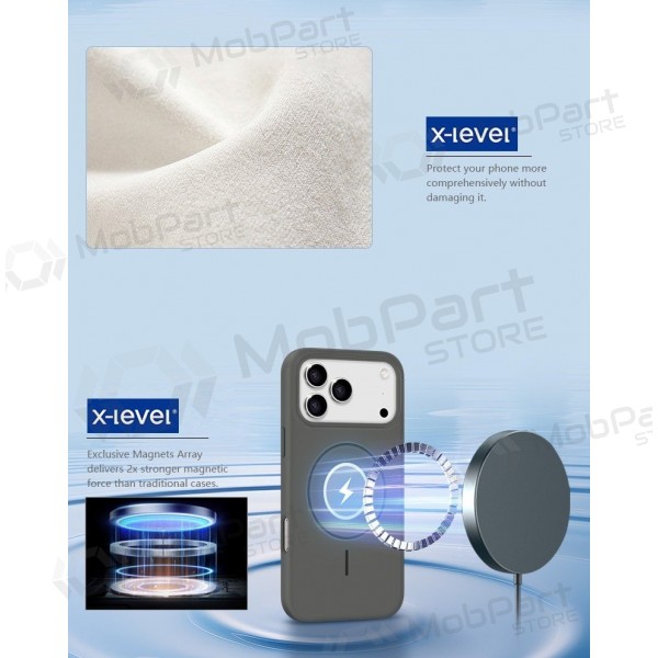 Apple iPhone 17 Pro Max, 18 Pro Max Hülle - X-Level Fluid Skin MagSafe (Schwarz)