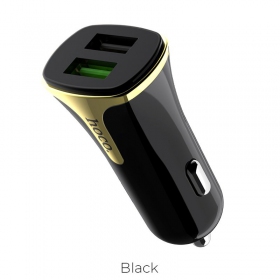 Ladegerät automobilinis Hoco Z31 Quick Charge 3.0 (3.4A) x 2 USB (Schwarz)