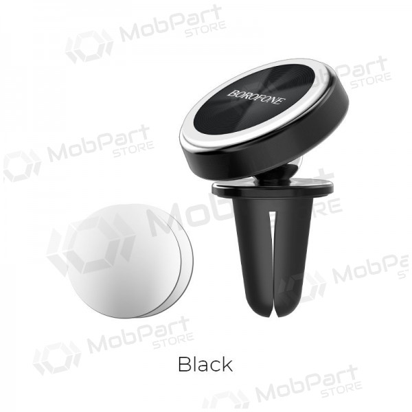 Automobilinis Universal telefono laikiklis Borofone BH6, mounted on ventilation grilles, magnetic, Schwarz Automobilinis Universal telefono laikiklis Borofone BH6, mounted on ventilation grilles, magnetic, Schwarz