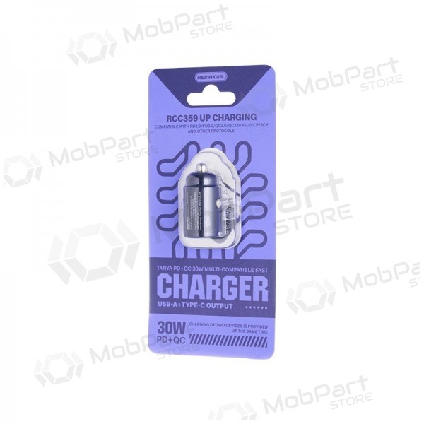Kfz-Ladegerät Remax RCC359 30 W USB-C + USB-A schwarz