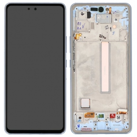 Ekranas Samsung A536 A53 5G 2022 su lietimui jautriu stikliuku und rėmeliu Awesome Black OLED (real size)