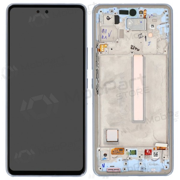 Ekranas Samsung A536 A53 5G 2022 su lietimui jautriu stikliuku und rėmeliu Awesome Black OLED (real size)