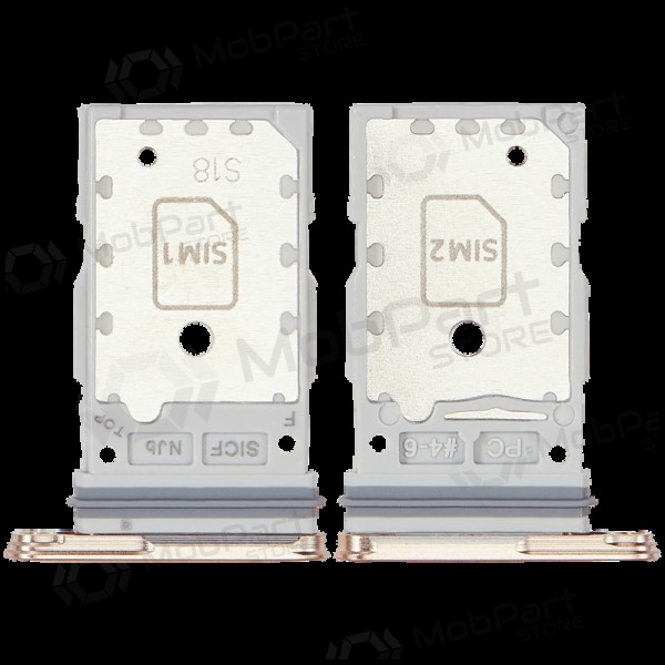 Samsung Galaxy S25, S25+ Dual-SIM Kartenhalter (rosa / gold) (Original)