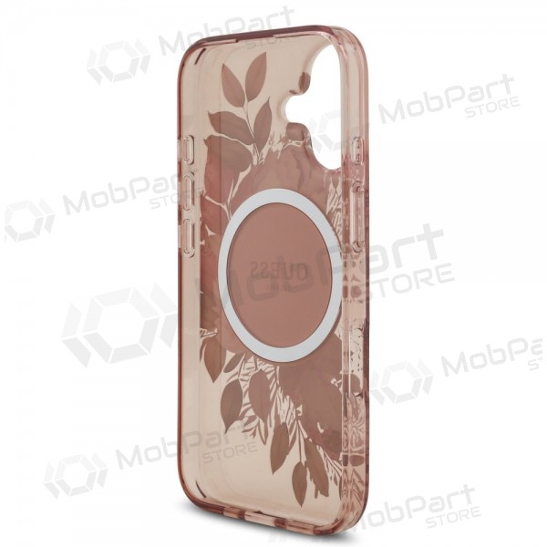 Apple iPhone 17 hülle -Guess IML Flowers Strap MagSafe- (rosa)