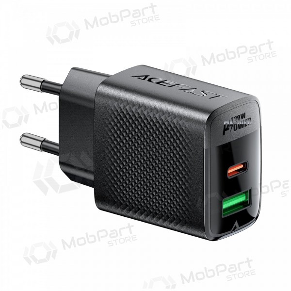 Ladegerät Acefast A98 30W GaN USB-C/USB-A Schwarz