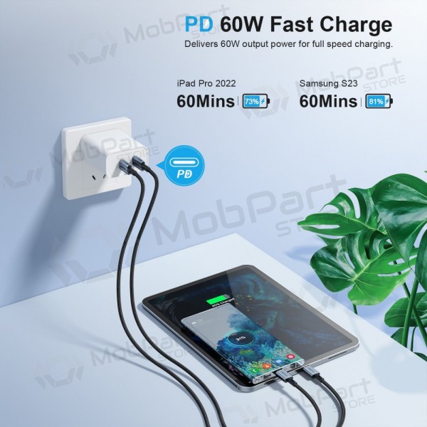 USB Kabel Choetech XCC-1015 USB-C to USB-C PD60W 2.0m Schwarz