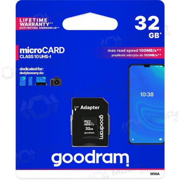 Speicherkarte GOODRAM MicroSD 32GB (class10 UHS-I) + SD Adapter